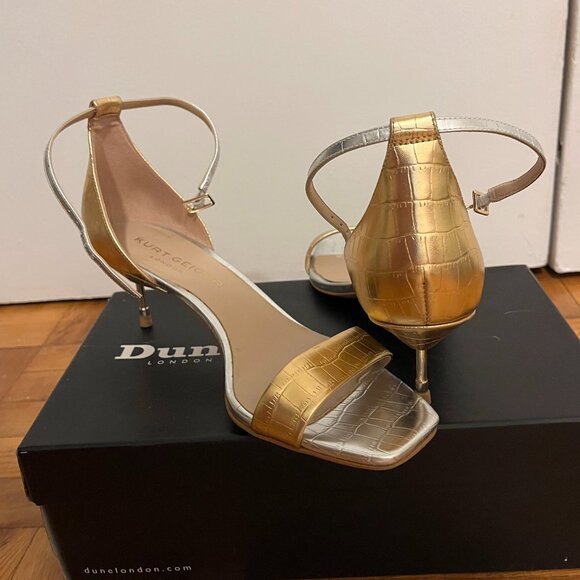 Kurt Geiger London Metallic Heels – Gold & Silver Croc – Size 38 - Picture 1 of 10